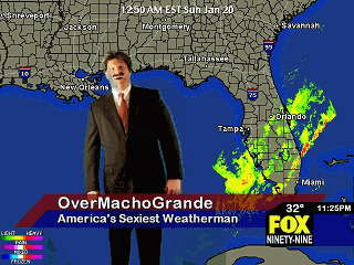 OverMachoGrande as a Weatherman!